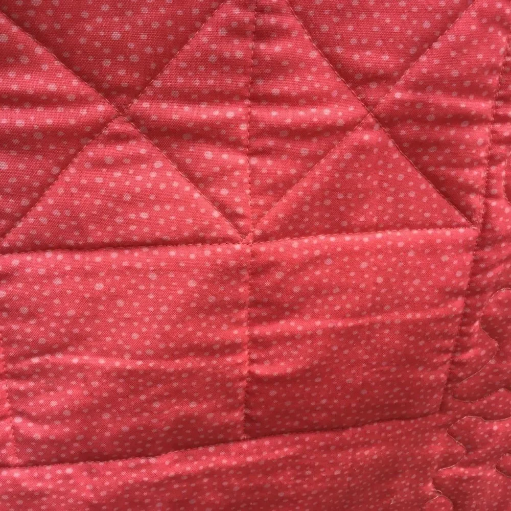 NWT. Hand Crafted Green/Orange/Cream Quilt